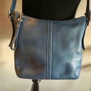 Coach Medium Blue Leather Shoulder Bag